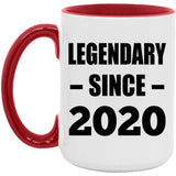 4th Birthday Legendary Since 2020 - 15oz Accent Mug Red