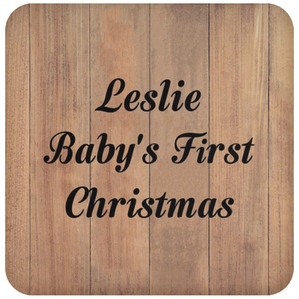 Leslie Baby's First Christmas - Drink Coaster C