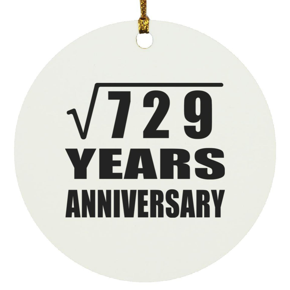 27th Anniversary Square Root of 729 Years Anniversary - Circle Ornament