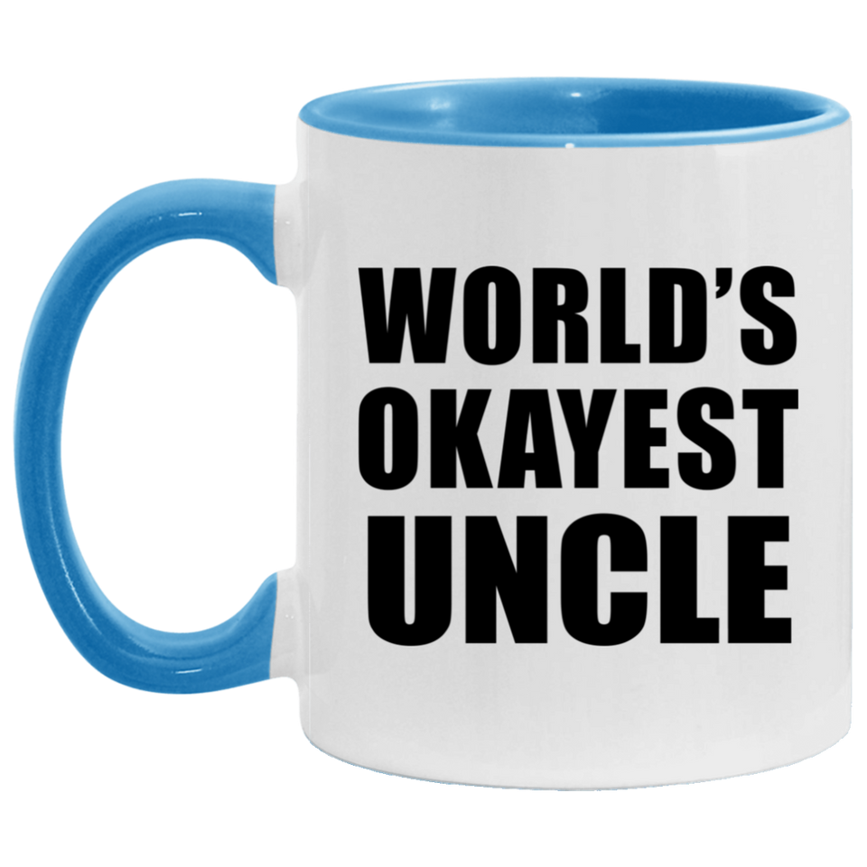 World's Okayest Uncle - 11oz Accent Mug Blue