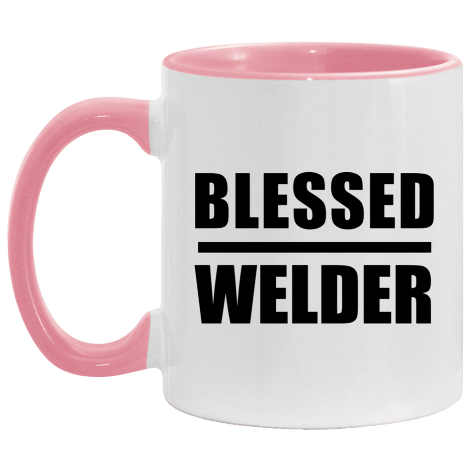 Blessed Welder - 11oz Accent Mug Pink