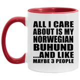 All I Care About Is My Norwegian Buhund - 11oz Accent Mug Red