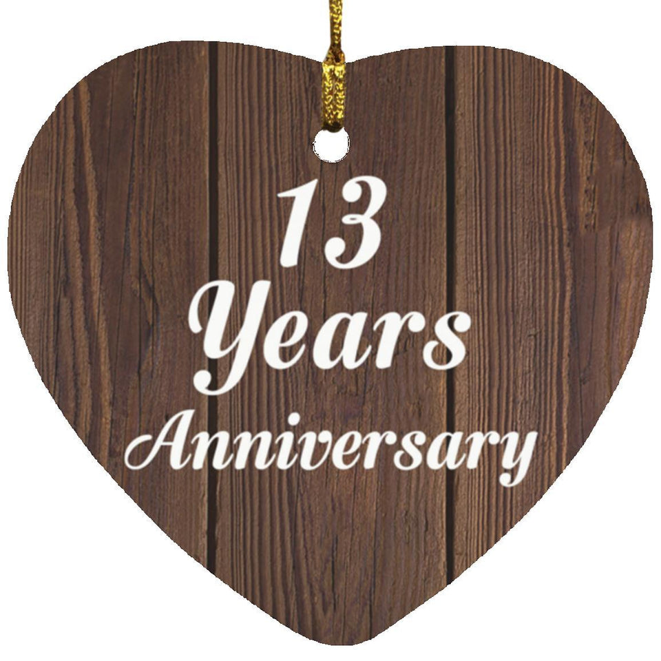 13th Anniversary 13 Years Anniversary - Heart Ornament D