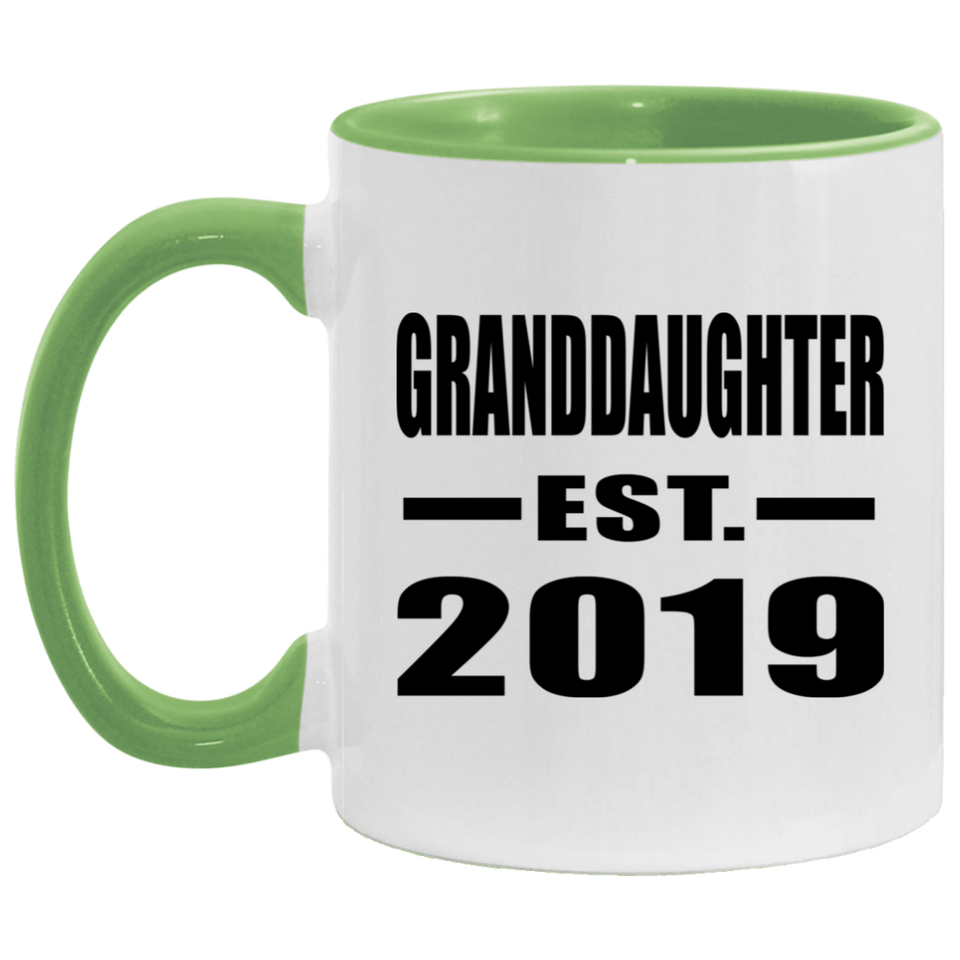 Granddaughter Established EST. 2019 - 11oz Accent Mug Green