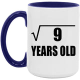3rd Birthday Square Root of 9 Years Old - 15oz Accent Mug Purple
