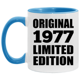 47th Birthday Original 1977 Limited Edition - 11oz Accent Mug Blue