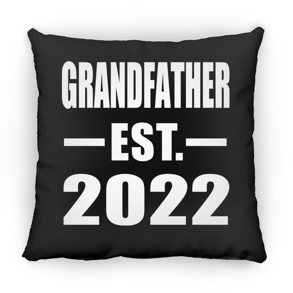 Grandfather Established EST. 2022 - Throw Pillow Black