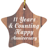 11th Anniversary 11 Years & Counting Happy Anniversary - Star Ornament E