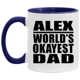 Alex World's Okayest Dad - 11oz Accent Mug Purple