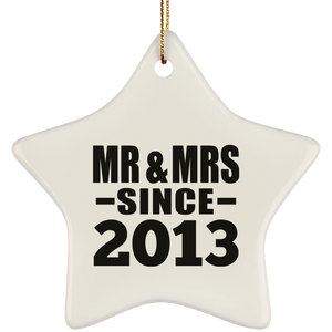 11th Anniversary Mr & Mrs Since 2013 - Star Ornament