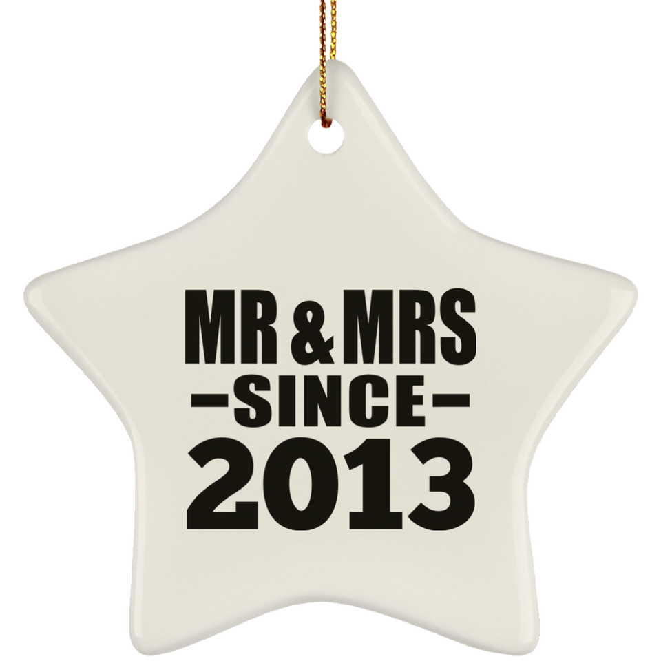 11th Anniversary Mr & Mrs Since 2013 - Star Ornament