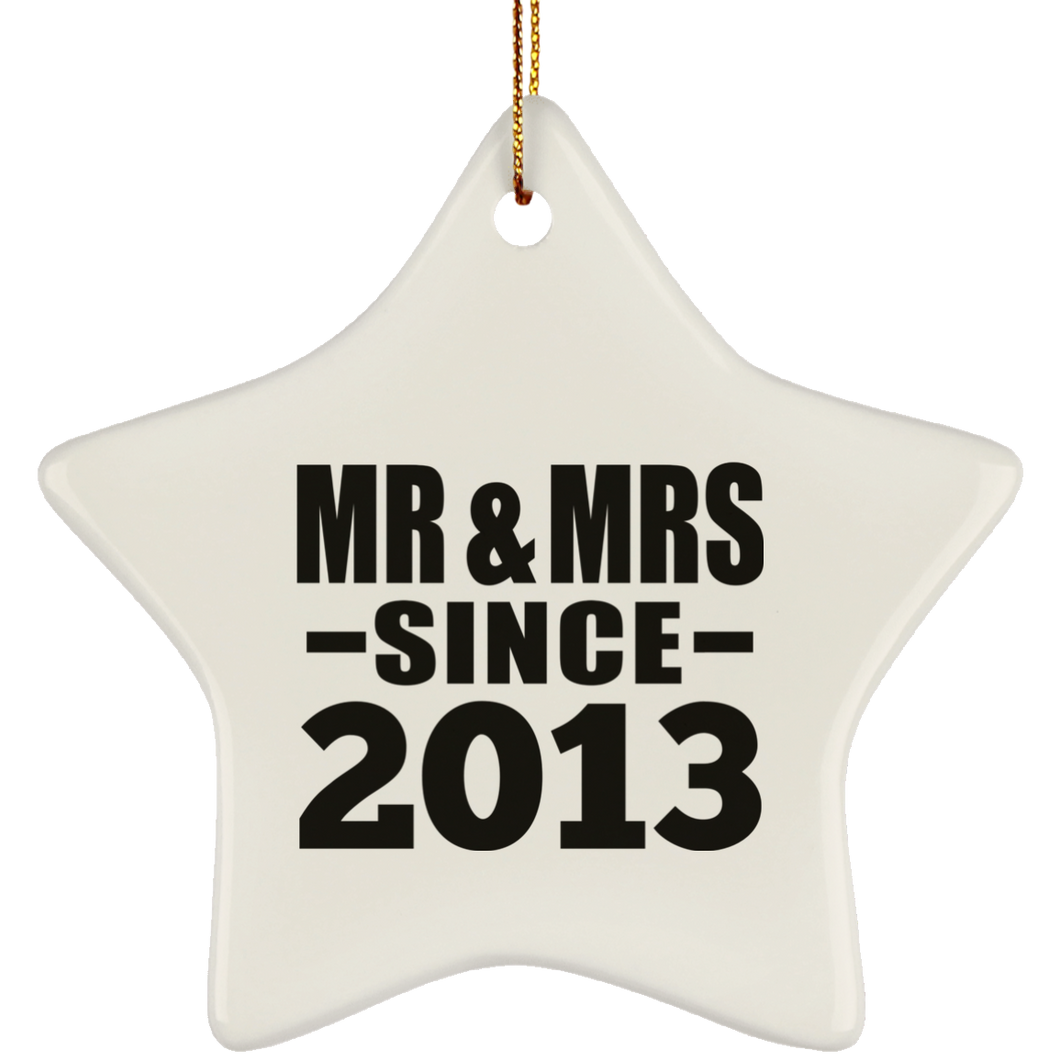 11th Anniversary Mr & Mrs Since 2013 - Star Ornament
