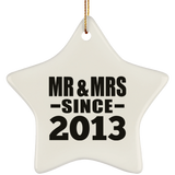 11th Anniversary Mr & Mrs Since 2013 - Star Ornament
