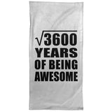 60th Birthday Square Root of 3600 Years of Being Awesome - Hand Towel