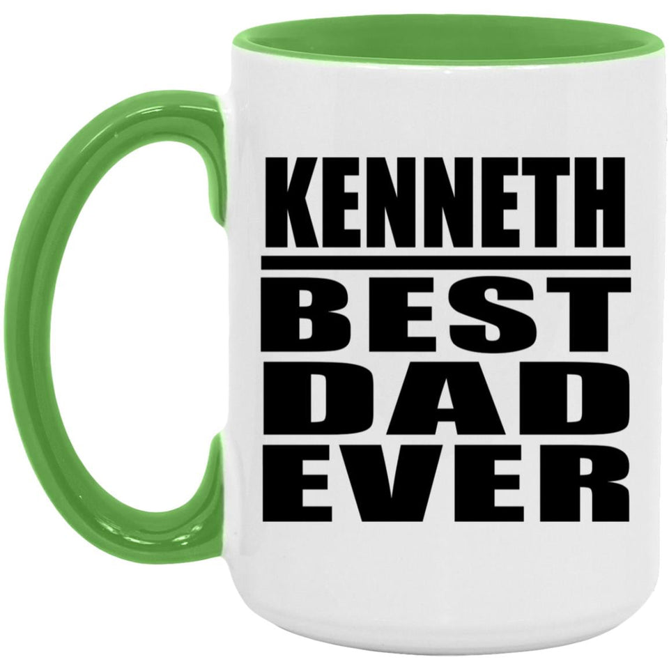 Kenneth Best Dad Ever - 15oz Accent Mug Green