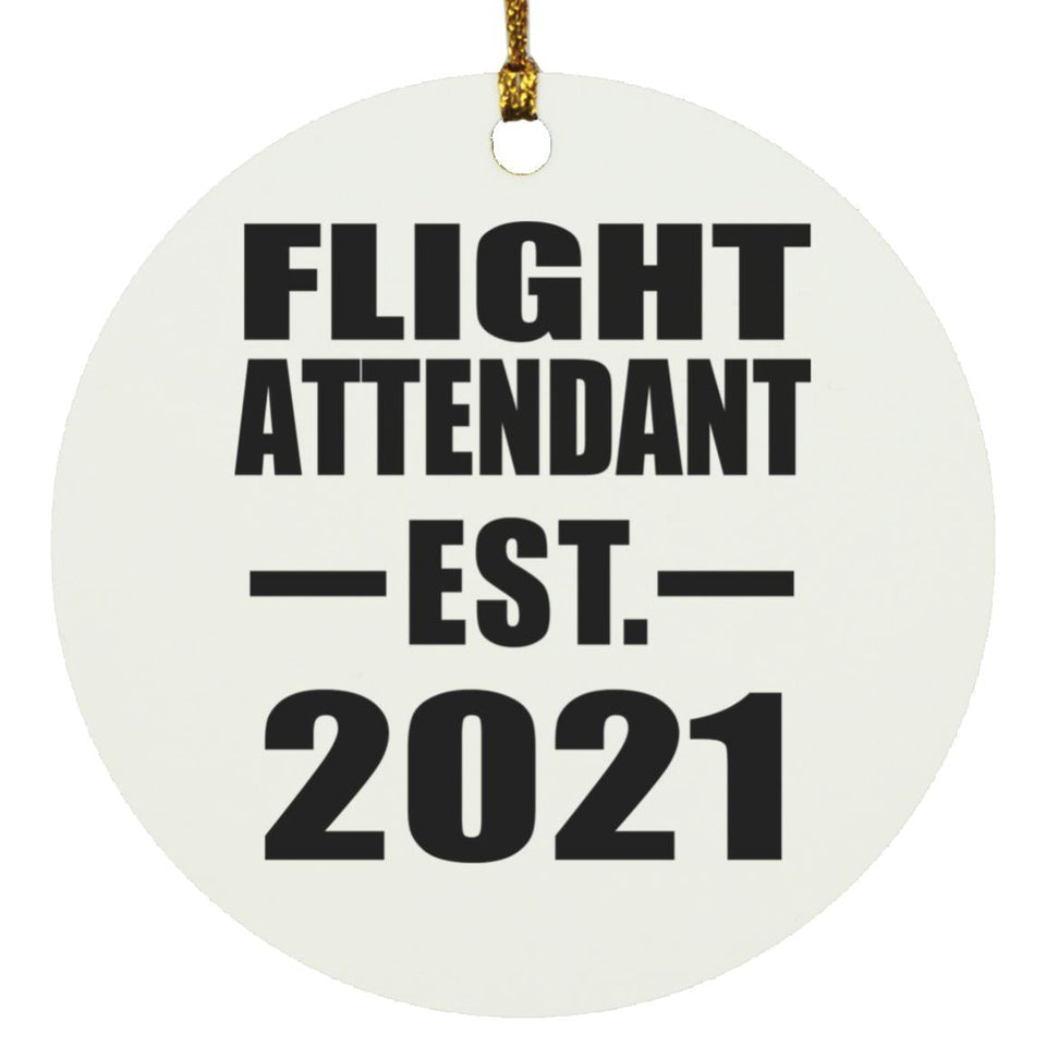 Flight Attendant Established EST. 2021 - Circle Ornament
