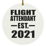 Flight Attendant Established EST. 2021 - Circle Ornament