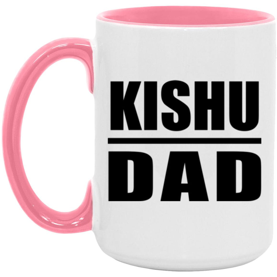 Kishu Dad - 15oz Accent Mug Pink