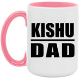 Kishu Dad - 15oz Accent Mug Pink