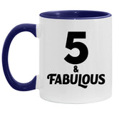 5th Birthday 5 & Fabulous - 11oz Accent Mug Purple