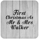 First Christmas As Mr & Mrs Walker - Drink Coaster F