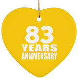 83rd Anniversary 83 Years - Heart Ornament