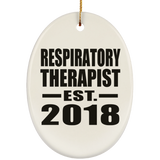 Respiratory Therapist Established EST. 2018 - Oval Ornament