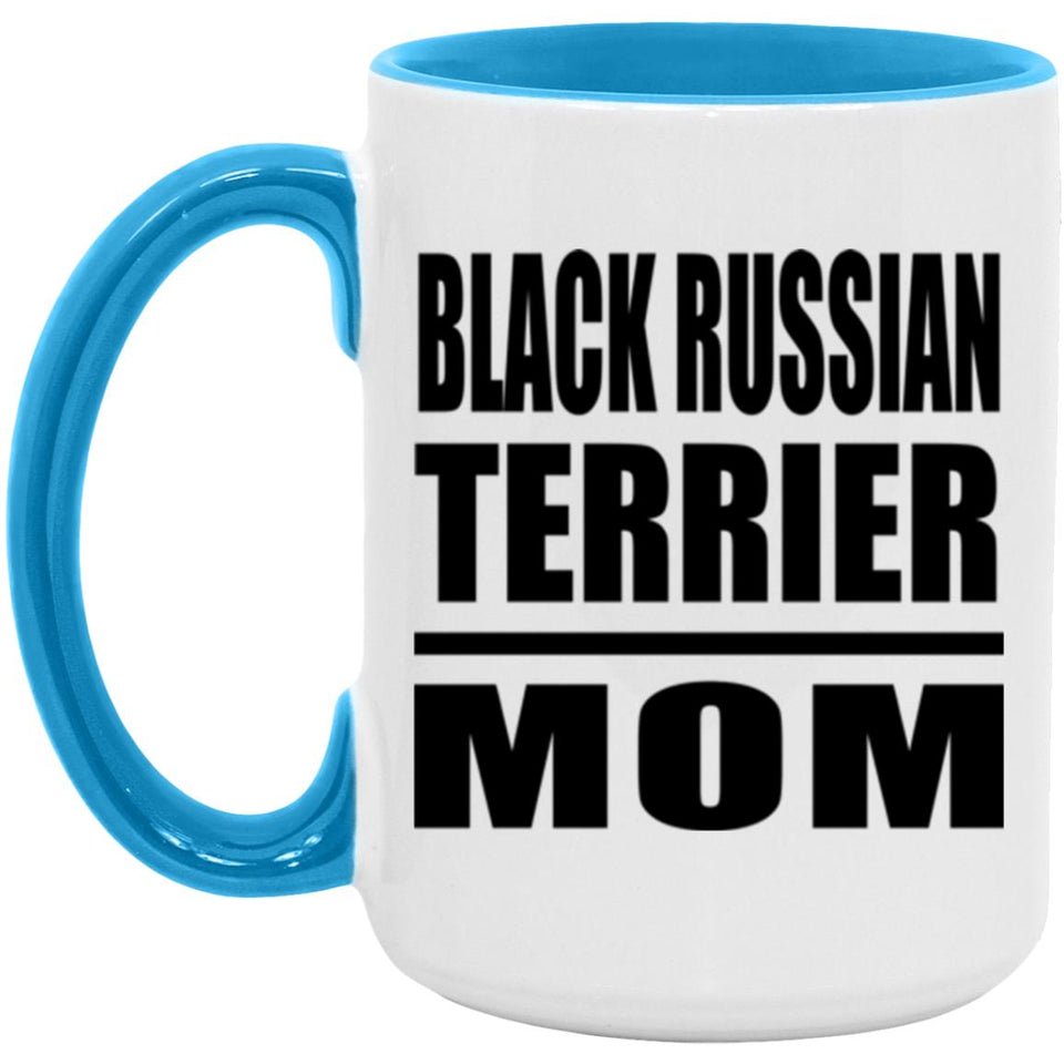 Black Russian Terrier Mom - 15oz Accent Mug Blue