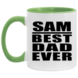 Sam Best Dad Ever - 11oz Accent Mug Green