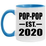 Pop-Pop Established EST. 2020 - 11oz Accent Mug Blue