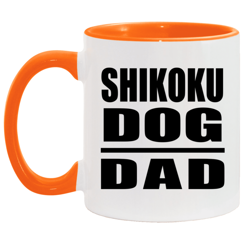 Shikoku Dog Dad - 11oz Accent Mug Orange