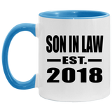 Son In Law Established EST. 2018 - 11oz Accent Mug Blue