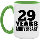 29th Anniversary 29 Years Anniversary - 15oz Accent Mug Green