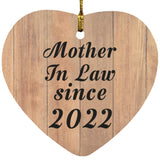 Mother In Law Since 2022 - Heart Ornament C