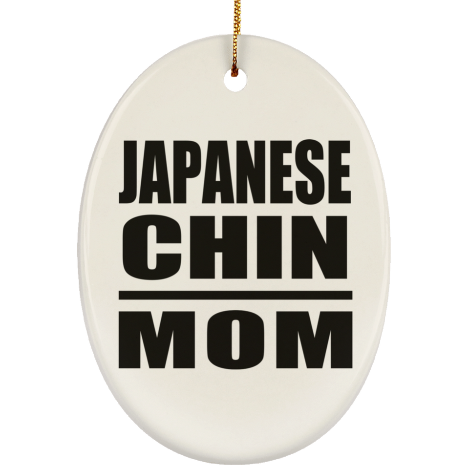 Japanese Chin Mom - Oval Ornament