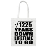 35th Anniversary Square Root of 1225 Years Lifetime To Go - Tote Bag White