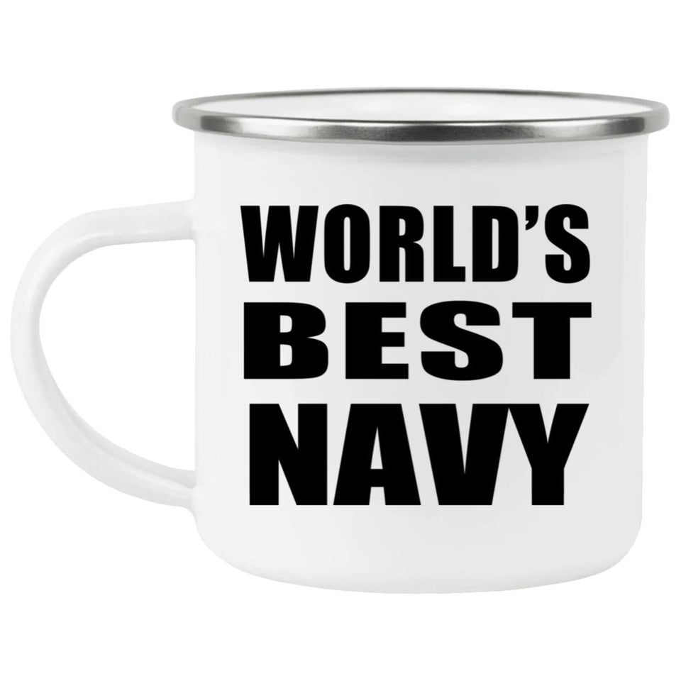 World's Best Navy - 12oz Camping Mug
