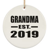 Grandma Established EST. 2019 - Circle Ornament