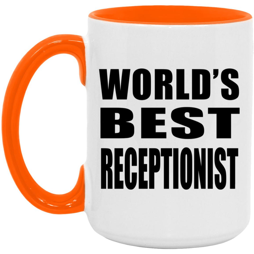 World's Best Receptionist - 15oz Accent Mug Orange