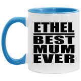 Ethel Best Mum Ever - 11oz Accent Mug Blue