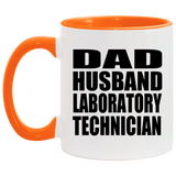 Dad Husband Laboratory Technician - 11oz Accent Mug Orange