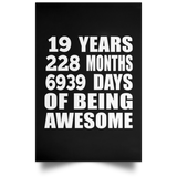 19th Birthday 19 Years 228 Months 6939 Days Of Awesome - Poster Portrait