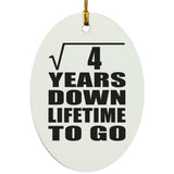 2nd Anniversary Square Root of 4 Years Lifetime To Go - Oval Ornament