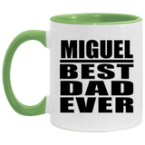 Miguel Best Dad Ever - 11oz Accent Mug Green