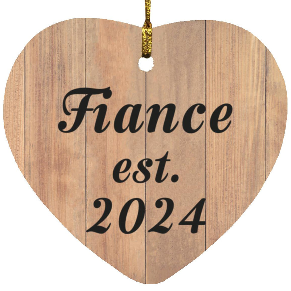 Fiance Established EST. 2024 - Heart Ornament C