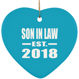 Son In Law Established EST. 2018 - Heart Ornament