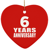 6th Anniversary 6 Years - Heart Ornament