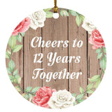 12th Anniversary Cheers To 12 Years Together - Circle Ornament B