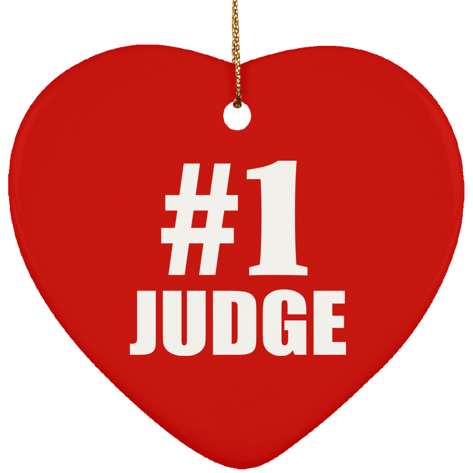 Number One #1 Judge - Heart Ornament