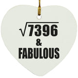 86th Birthday Square Root of 7396 & Fabulous - Heart Ornament